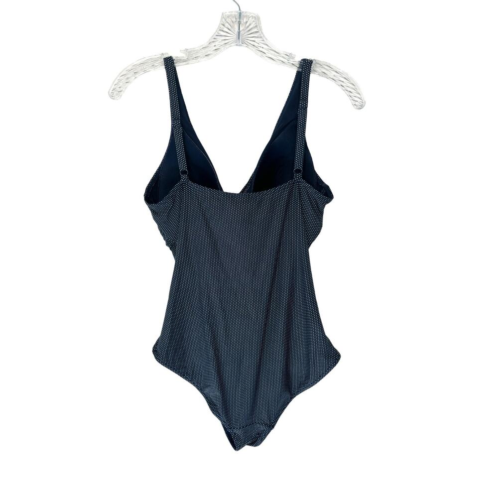 Nip Tuck Navy Blue White Polka Dot Twist Front One Piece Swimsuit Size 8‎ - Picture 9 of 12